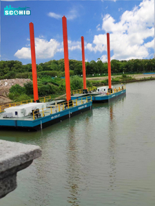 High Efficiency and Environmental Protection Nice Cost Excavator Carrier Equipment/Barge for Backhoe Sand Mining in River