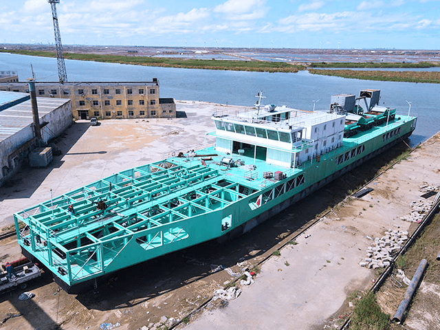 weight 1300t large dredger vessel for sea tin ore mining