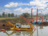 Self-Propelled Amphibious Multipurpose Dredger Suitable for Water and Land Applications