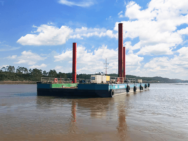 High Performance 300t Working Pontoons Floating Working Pontoon Barge in Modular with 4 Spuds