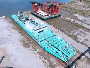 weight 1300t large dredger vessel for sea tin ore mining